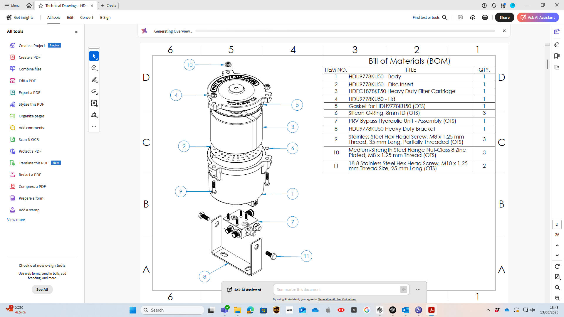 KLEENOIL HDU9778KU50 HYDRAULIC BY-PASS OIL FILTRATION SYSTEM