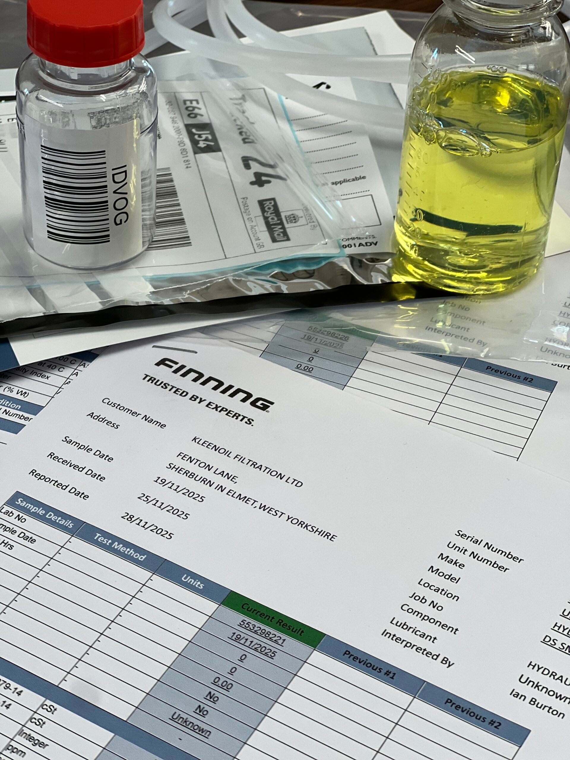 Standard Laboratory Report Package – Oils