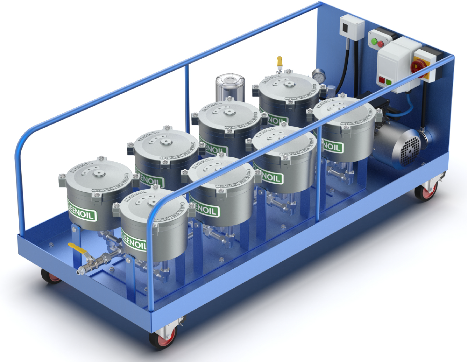 Kleenoil By-pass Filtration System MS8 - c/w Micromag M10 Oil purification cart.